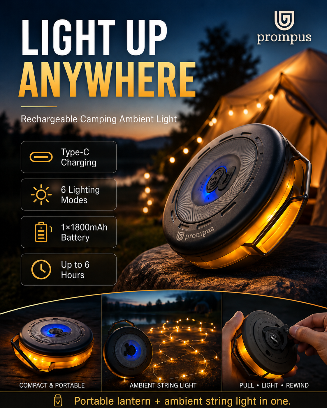 2-in-1 Camping Light
