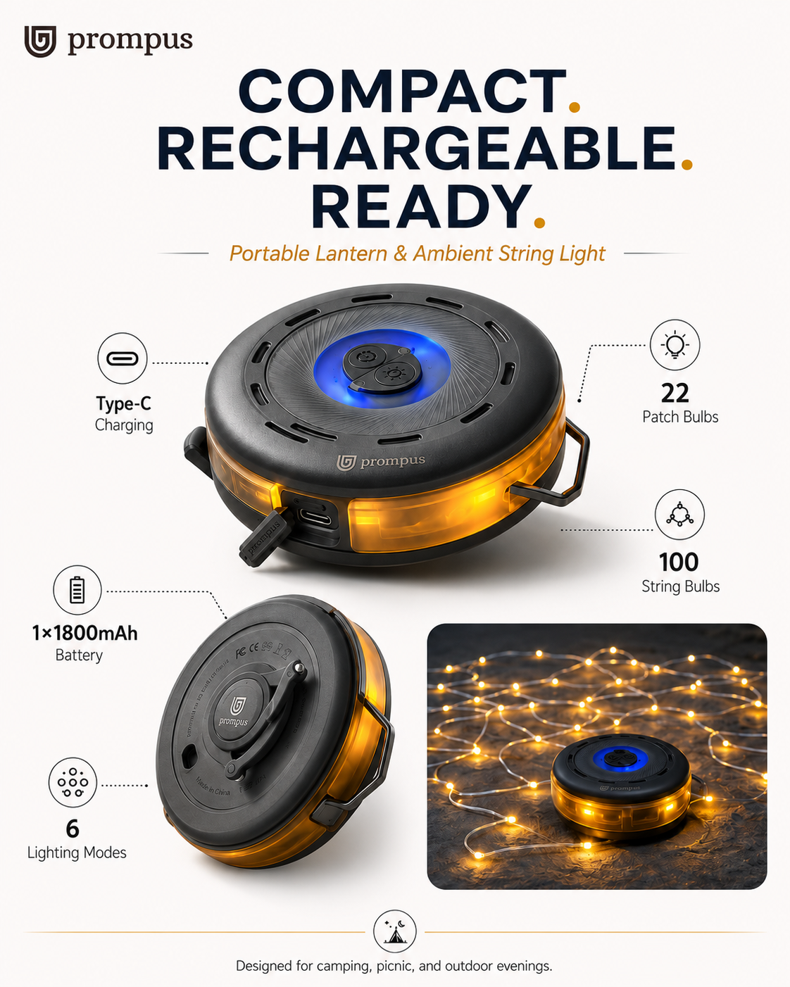 2-in-1 Camping Light