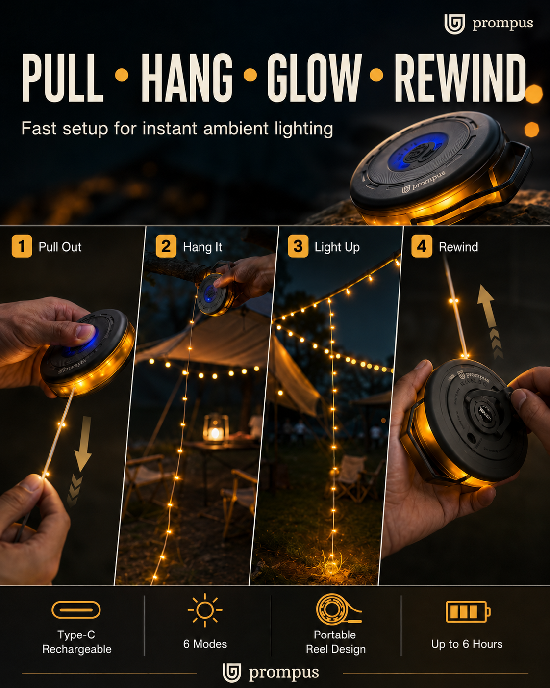2-in-1 Camping Light